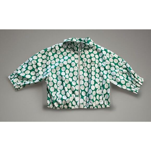 LAL Jackets & Blazers - LAL Live A Little Green White Dots Zip Front Jacket Women's Large L